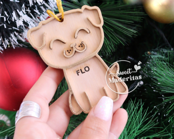 Navidad Mascotas madera con nombre - Imagen 4