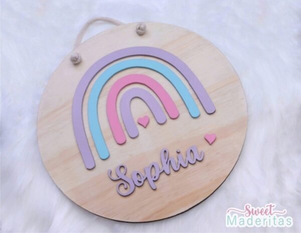 Cartel  habitación arcoiris